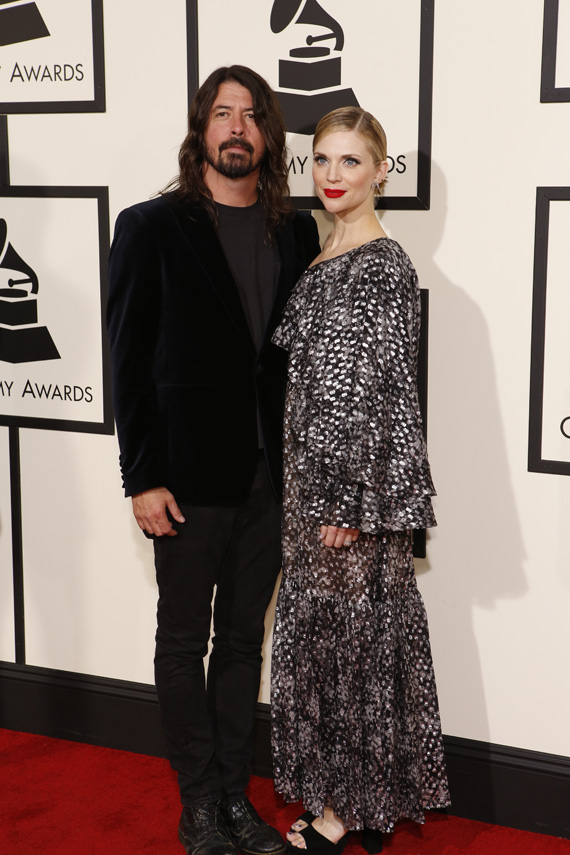 GRAMMYs 2016: David Grohl with his wife Jordyn Blum