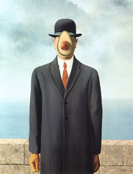 The Son of Man with Avocado, Rene Magritte, 1964