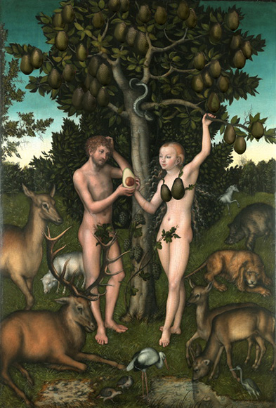 Adam and Eve and Avocado, Lucas Cranach the Elder, 1526