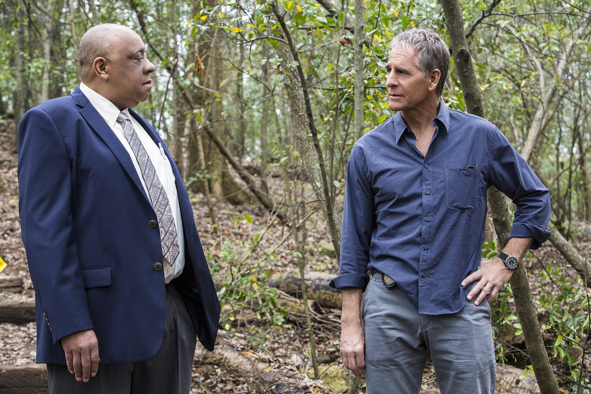 Barry Shabaka Henley as Baton Rogue Detective Todd Lamont and Scott Bakula as Special Agent Dwayne Pride