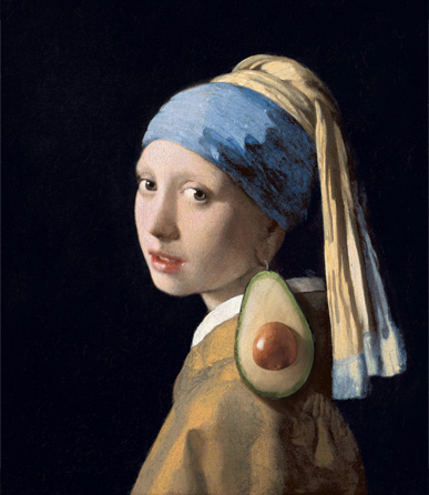 Girl with a Pearl Earring with Avocado, Johannes Vermeer, 1665