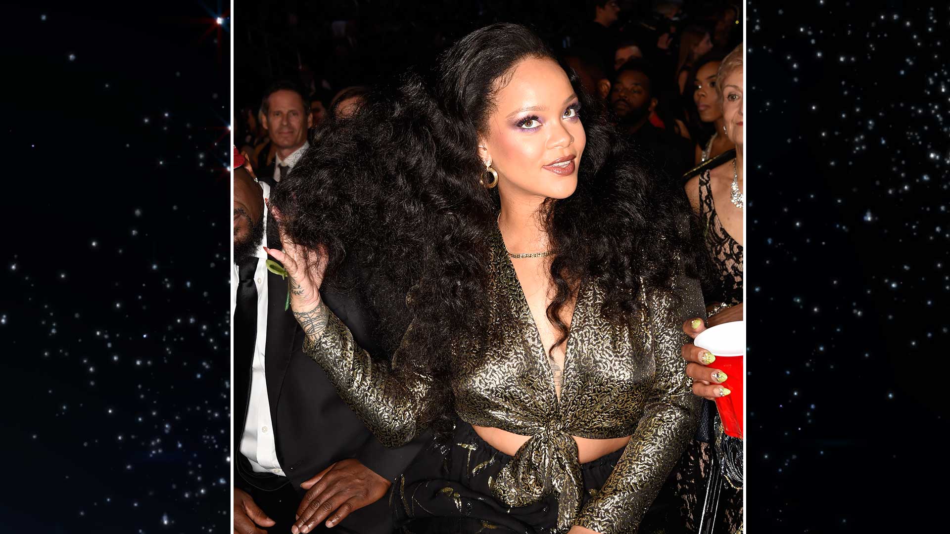 Rihanna offers a classy hair flip we almost certainly do not deserve. 