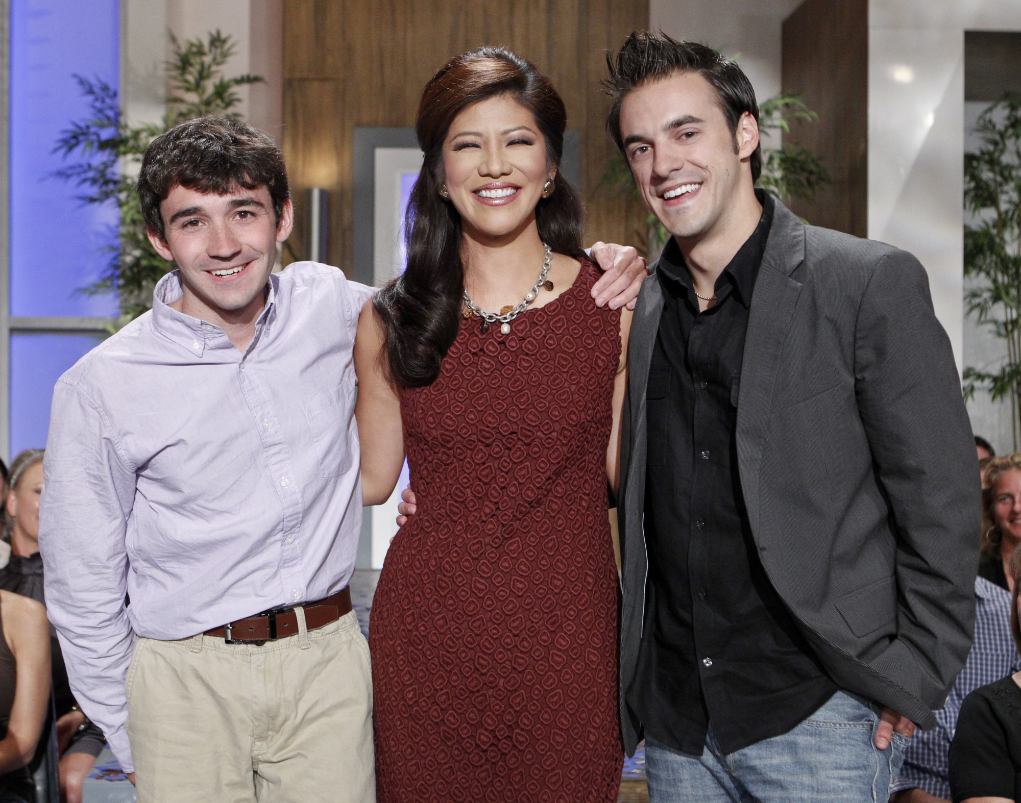 Julie Chen poses with Winner Ian and Runner-Up Dan