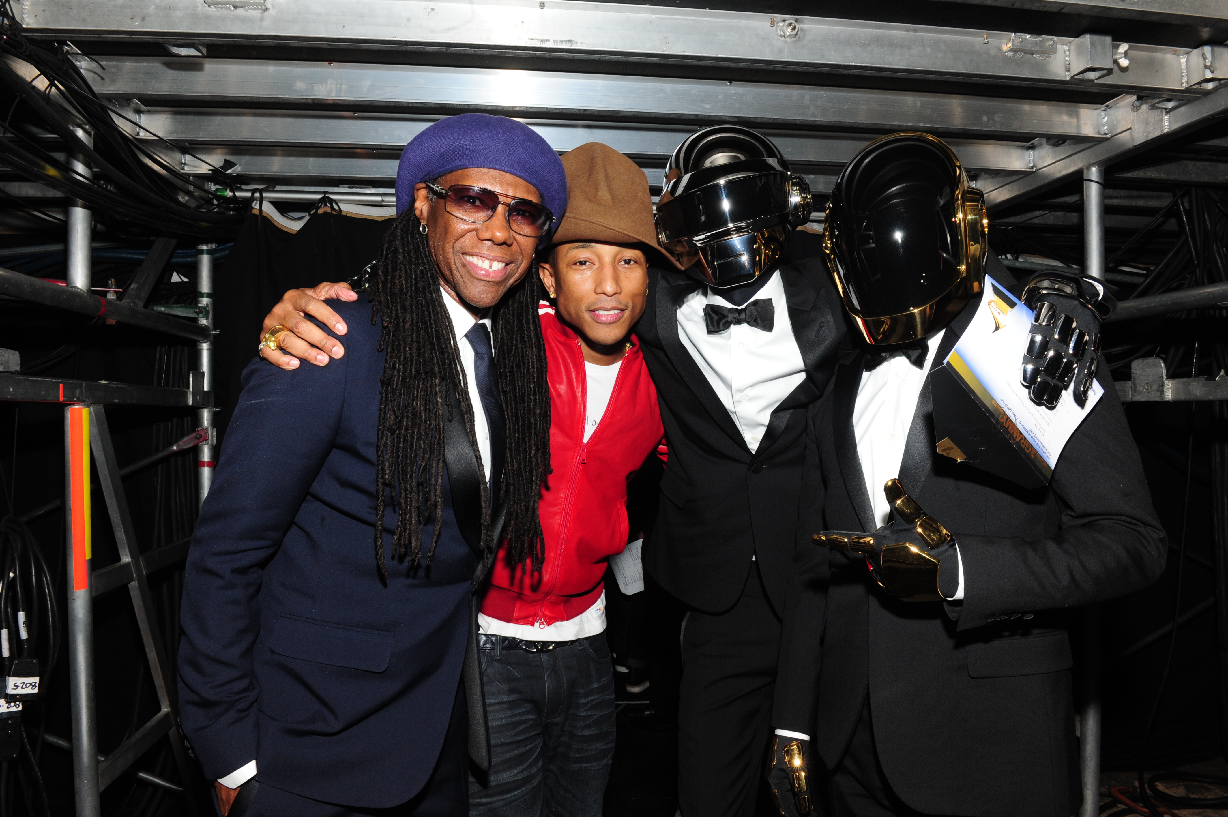 Pharrell, Daft Punk & Nile Rogers Backstage - GRAMMYs 2014 - CBS.com