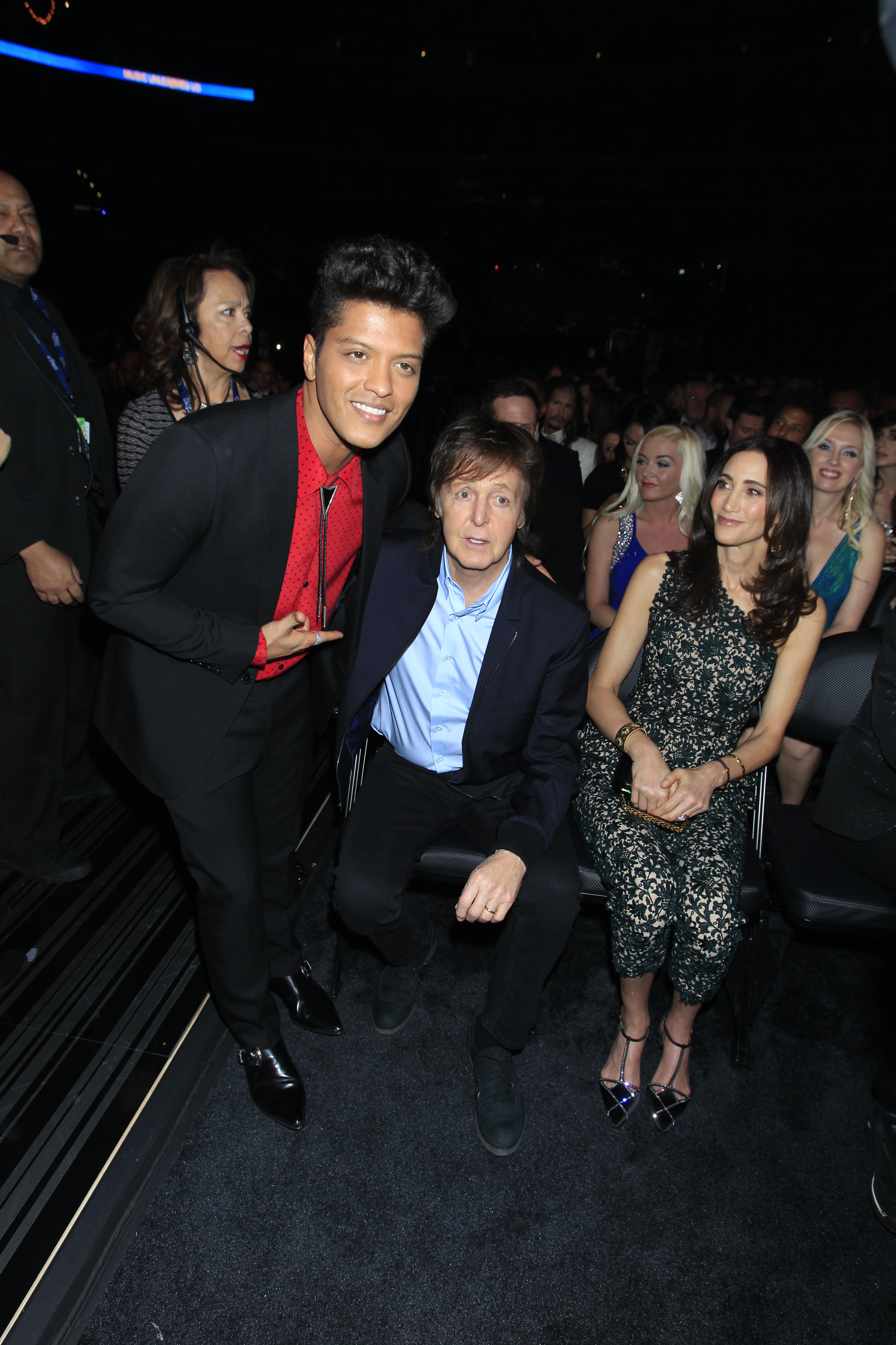 Bruno Mars and Paul McCartney Backstage - GRAMMYs 2014 - CBS.com