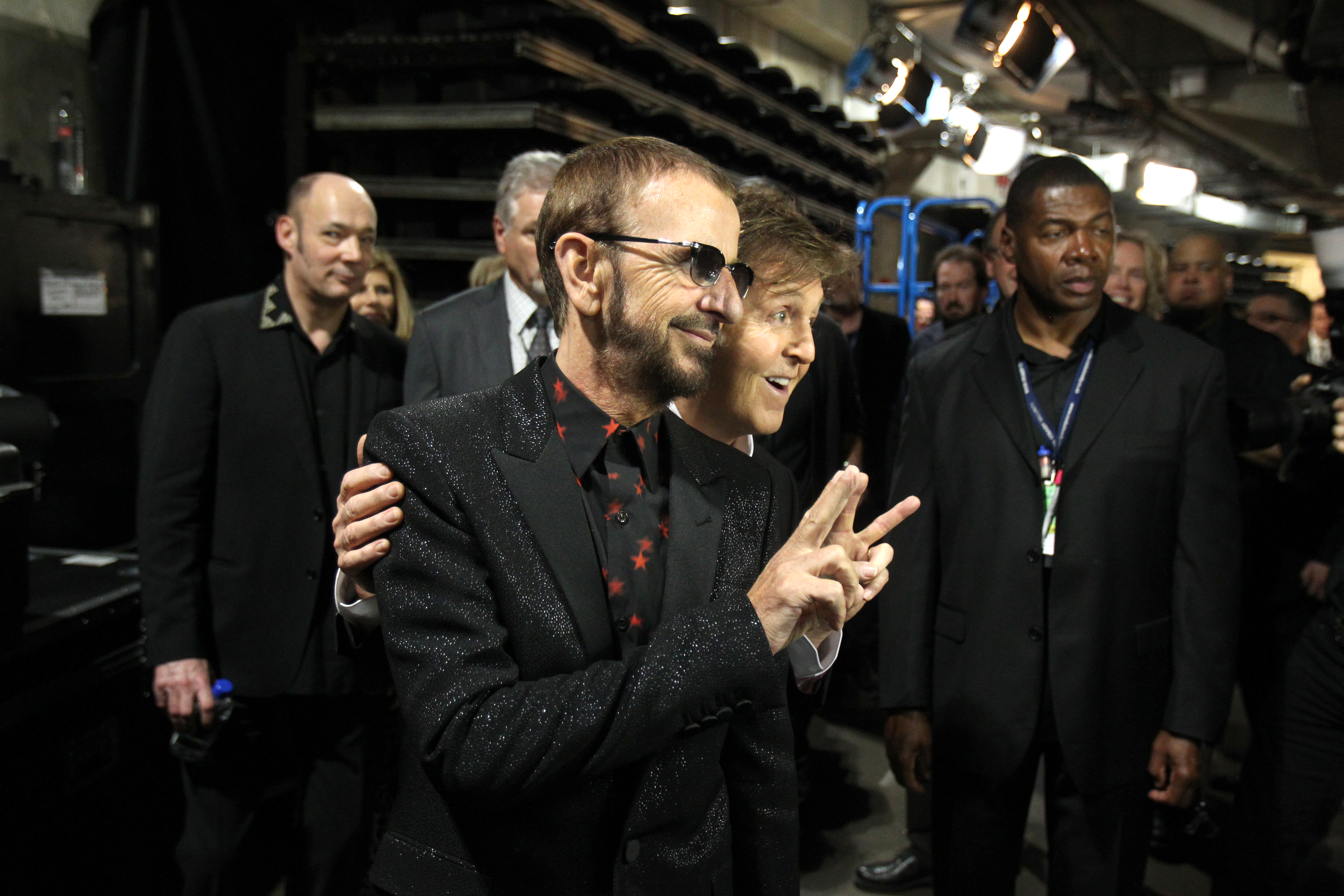 Paul McCartney and Ringo Starr Backstage - GRAMMYs 2014 - CBS.com