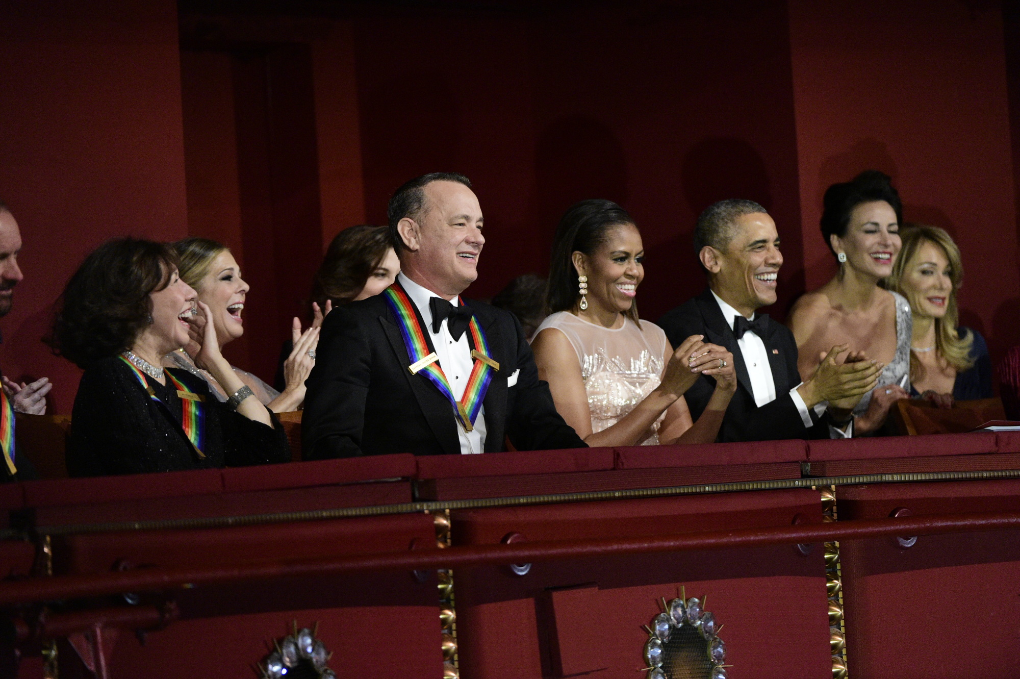 Lily Tomlin, Rita Wilson, Tom Hanks, First Lady Michelle Obama, and President Barack Obama