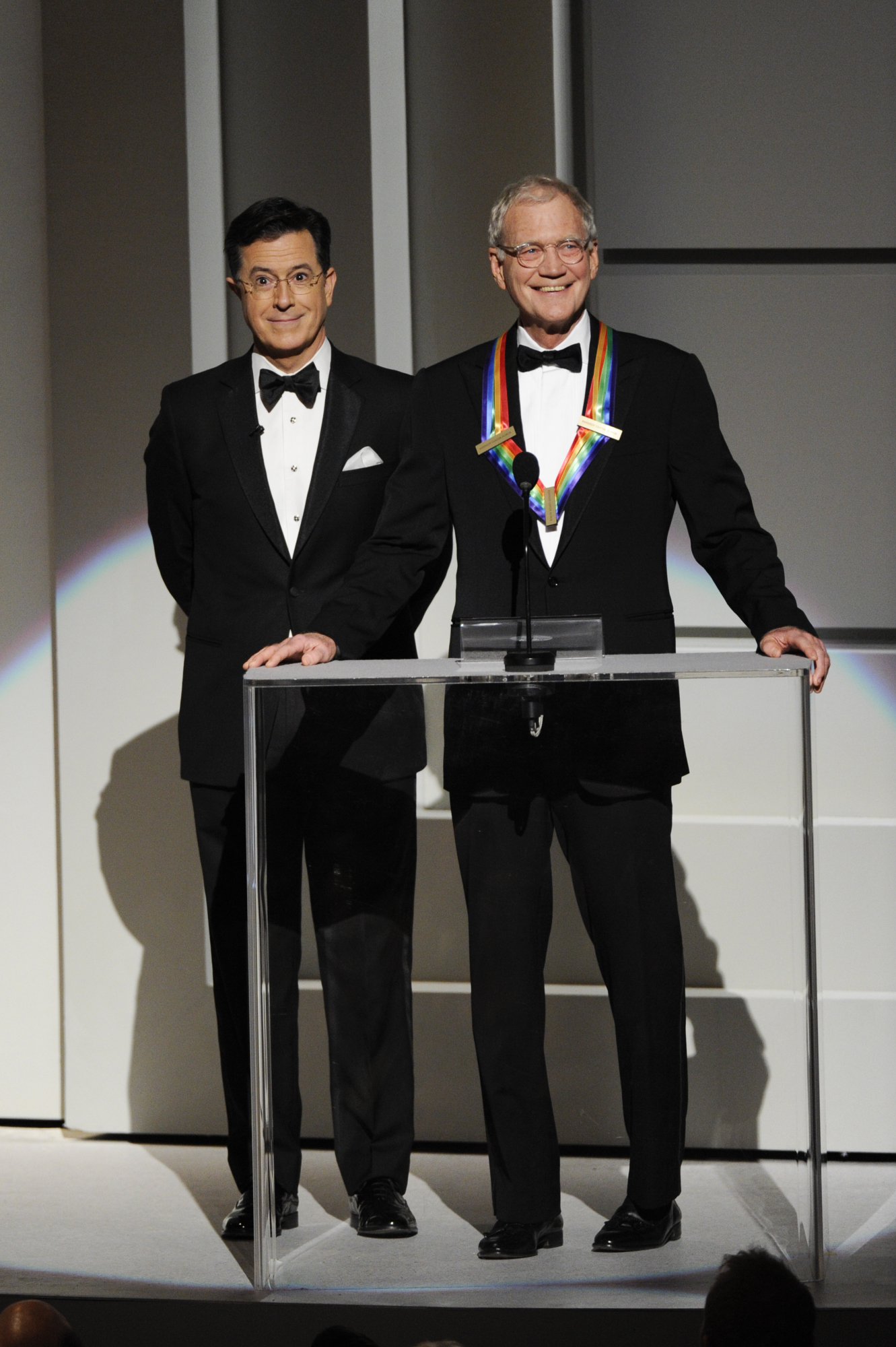 Stephen Colbert and David Letterman Share the Stage