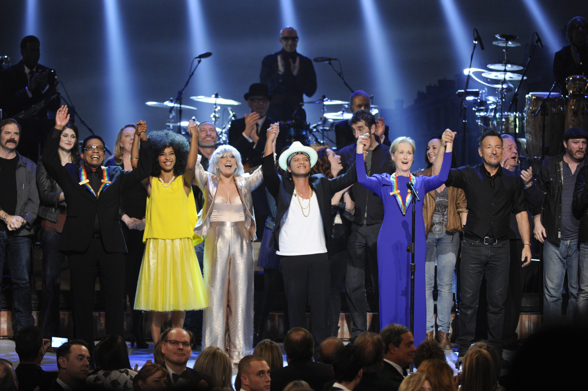 Herbie Hancock, Esperanza Spalding, Lady Gaga, Bruno Mars, Meryl Streep, and Bruce Springsteen 