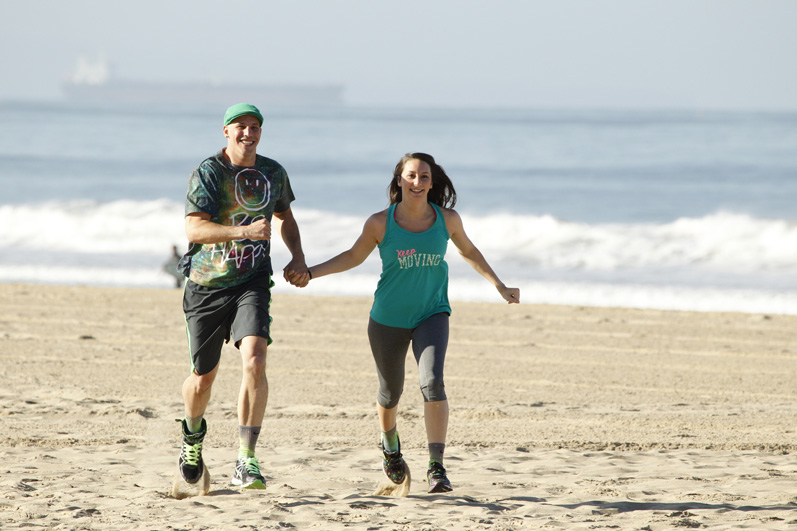 #TheGreenTeam run on the beach in The Amazing Race.