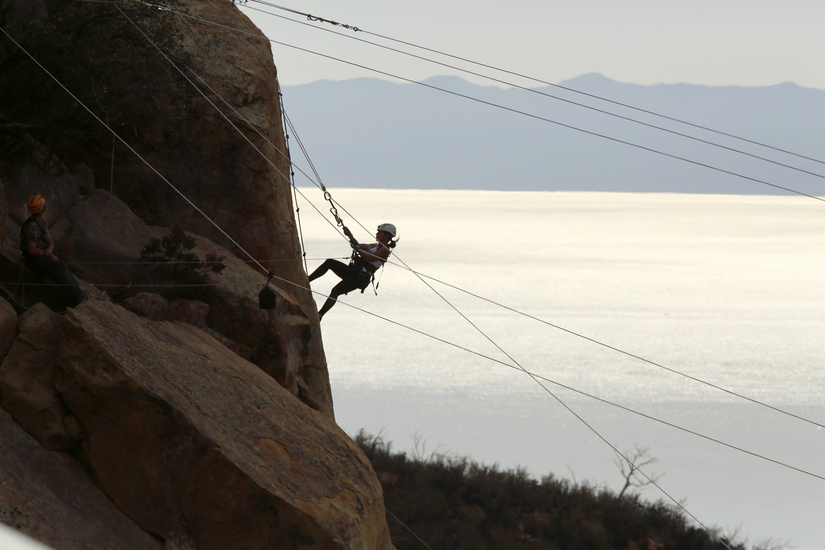 In this Active Route Marker, the teams must perform synchronized mountaineering.