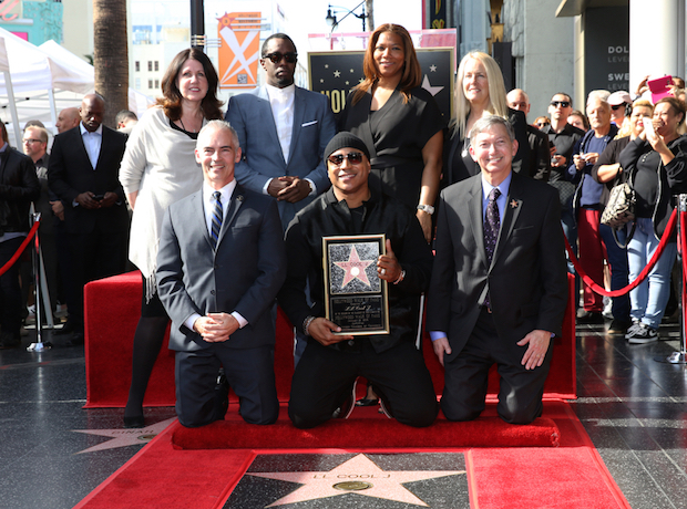 LL COOL J posed with his newly-minted star