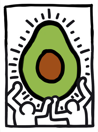 Untitled, 1988 (Two Figures with Heart with Avocado), Keith Haring, 1988