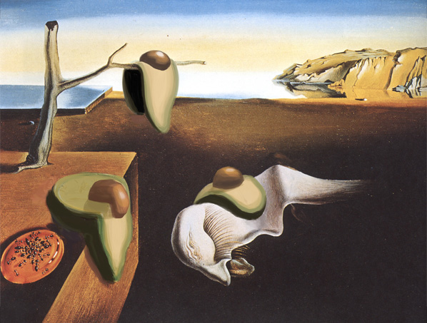 The Persistence of Memory with Avocado, Salvador Dali, 1931 
