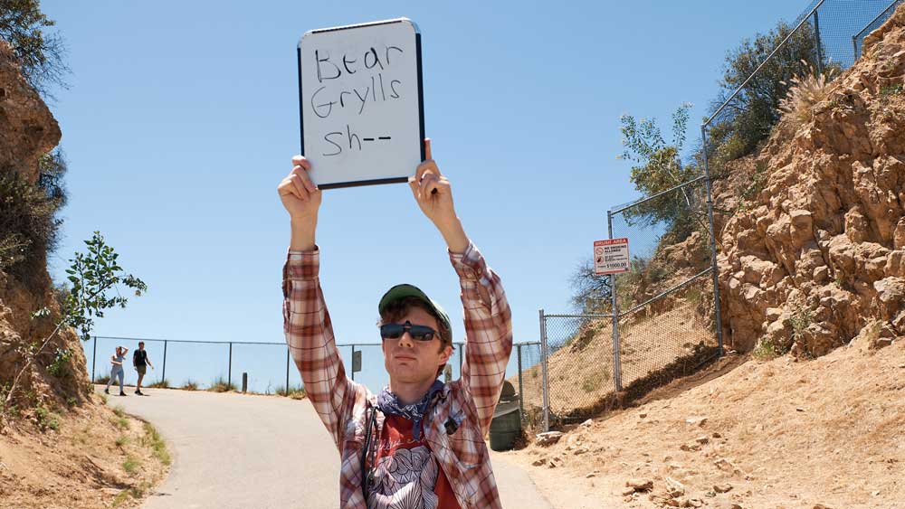 Show writer Nate Fernald gives James Corden a very important note while on location with Chris Pratt.