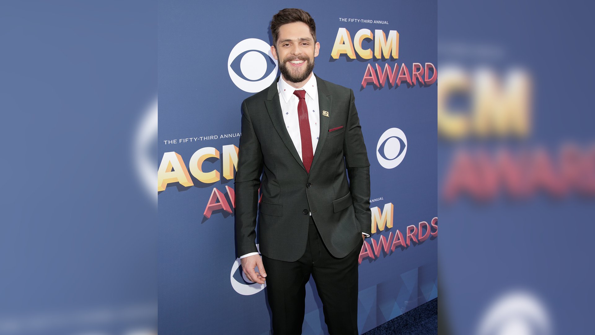 Thomas Rhett is all about the details, like the tiny symbols on his dress shirt.