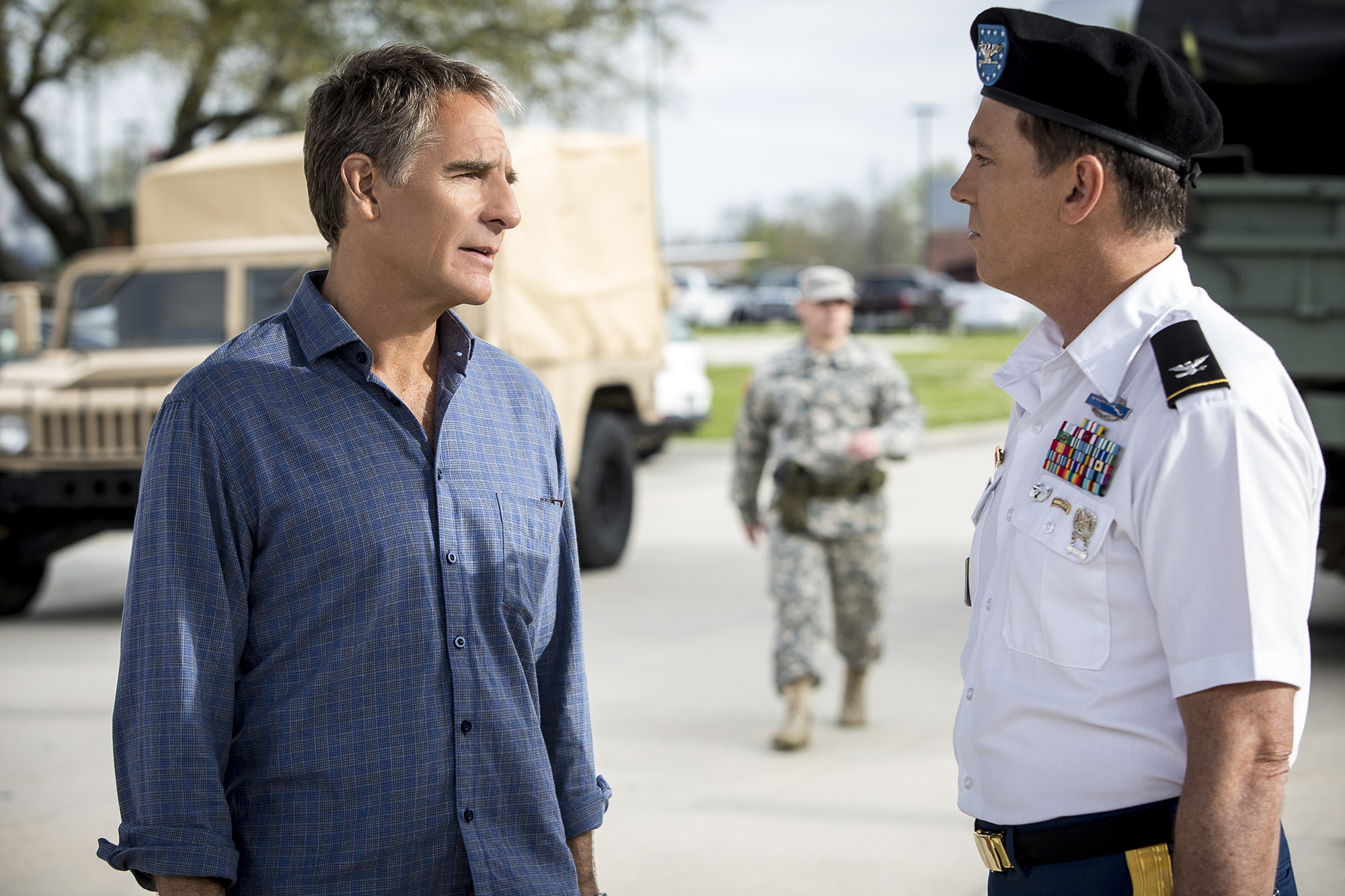Scott Bakula as Special Agent Dwayne Pride and Nicholas Lea as Army Colonel Samuel Nilsen