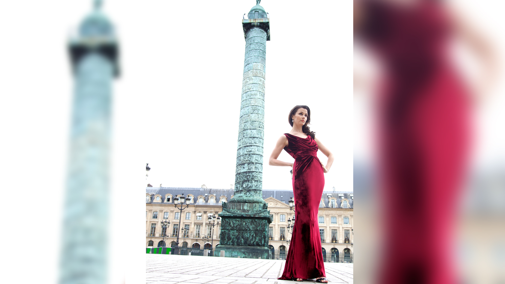 Bridget Moynahan standing tall in ravishing red velvet