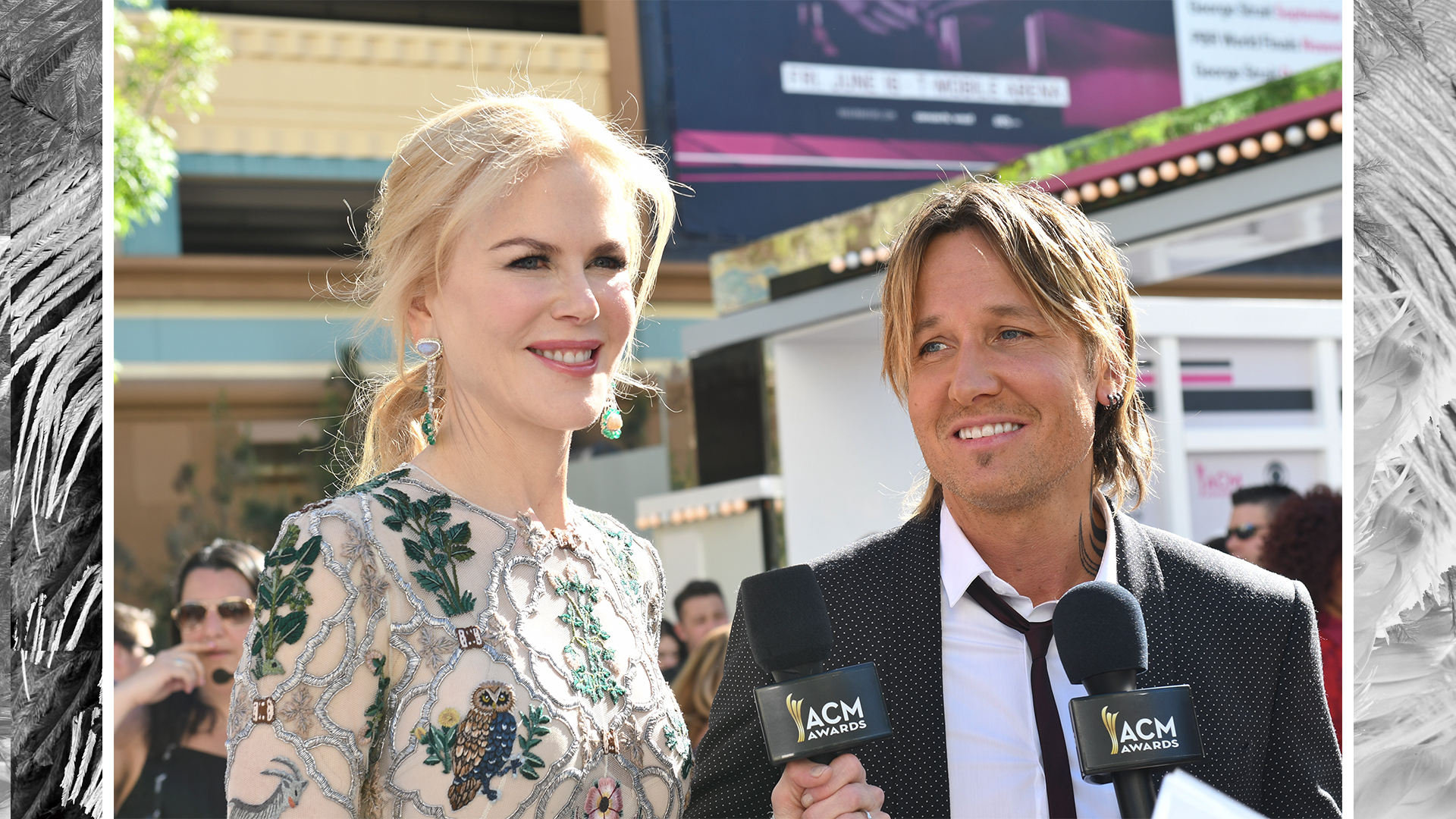 Aussie power couple Nicole Kidman and Keith Urban light up during a pre-show interview.