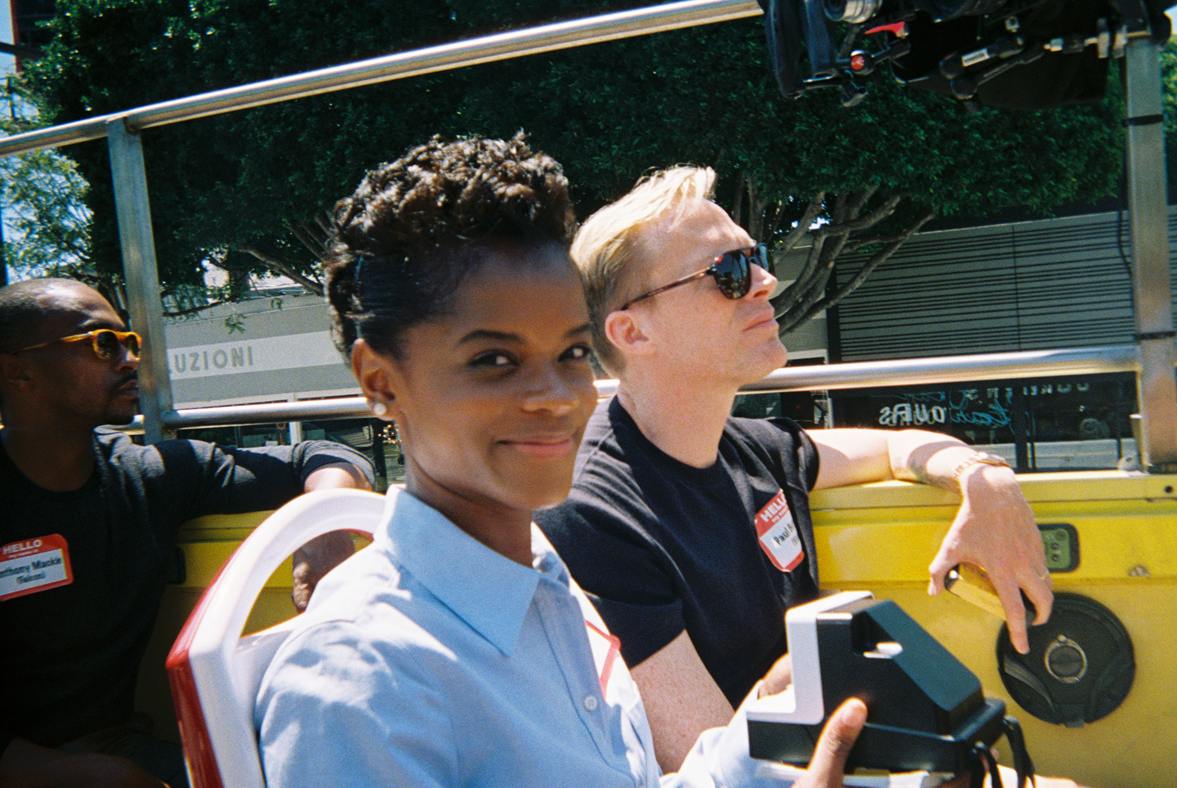 Anthony Mackie, Letitia Wright and Paul Bettany