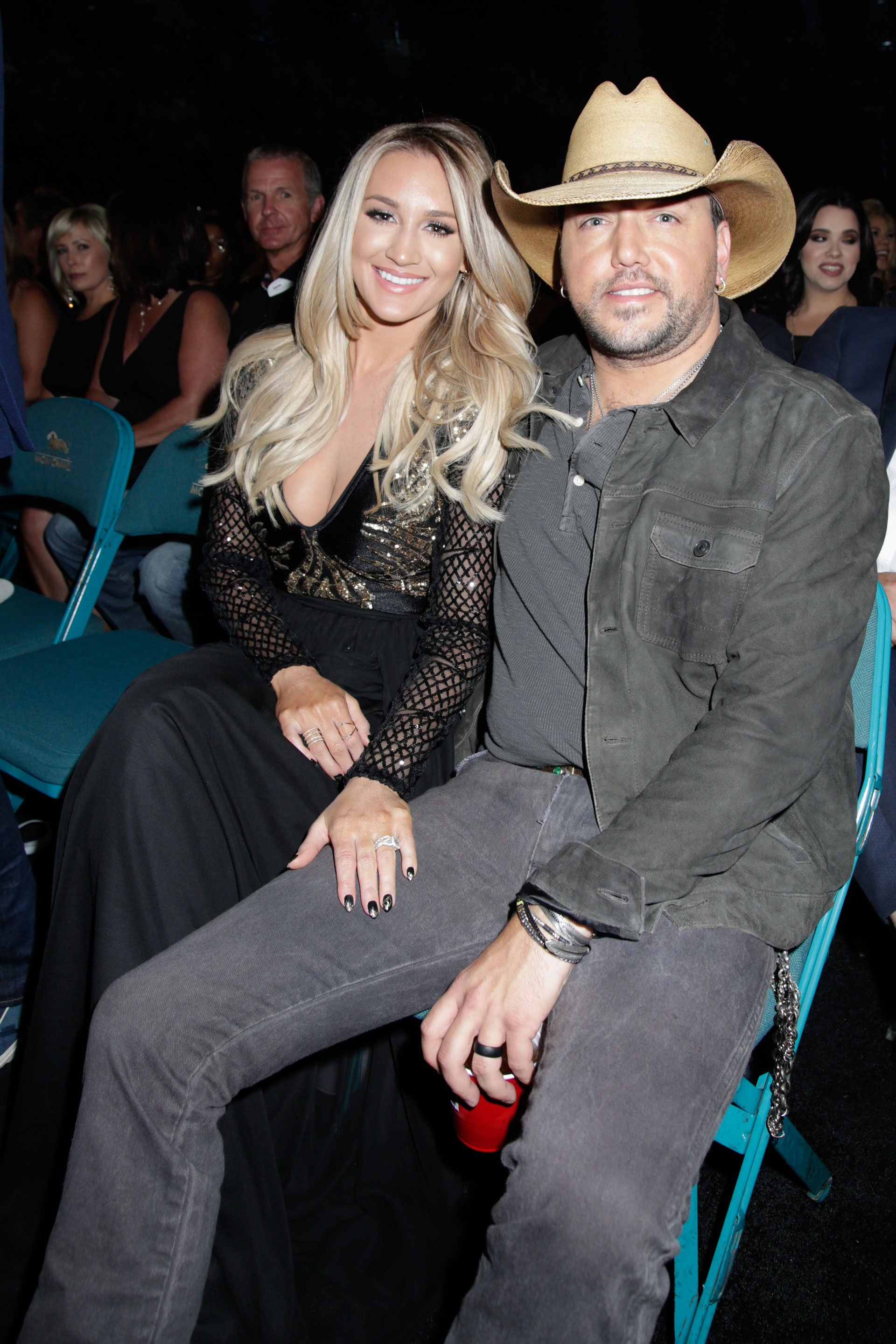 Before Jason Aldean won the 2016 ACM Award for Entertainer Of The Year, he posed with his wife, Brittany Kerr.