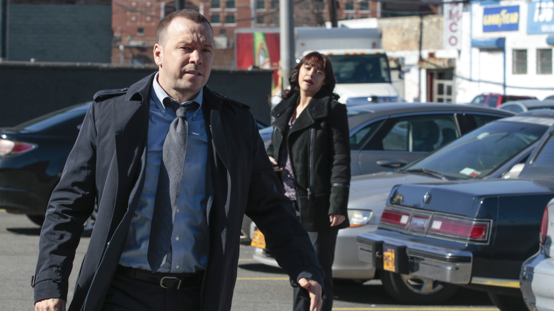 Donnie Wahlberg as Detective Danny Reagan and Marisa Ramirez as Detective Maria Baez