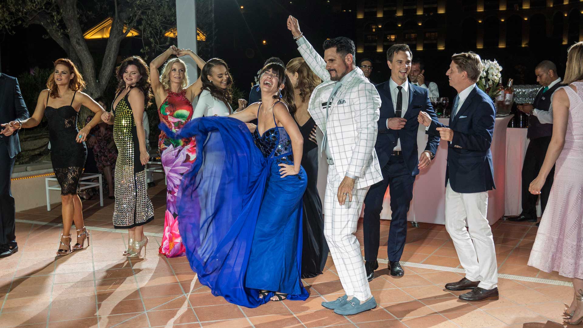 The cast of B&B cut loose when they hit the dance floor.