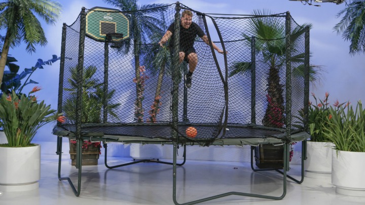Corden takes modeling to new heights. 
