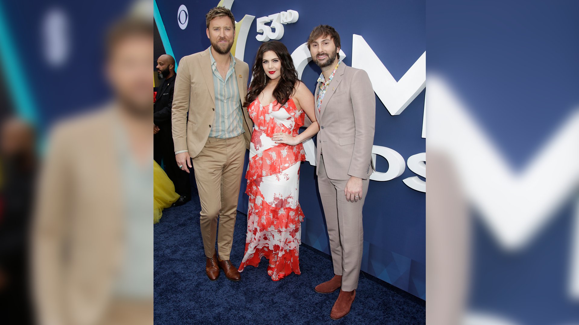 Lady Antebellum take a stroll down the ACM red carpet before their performance of 