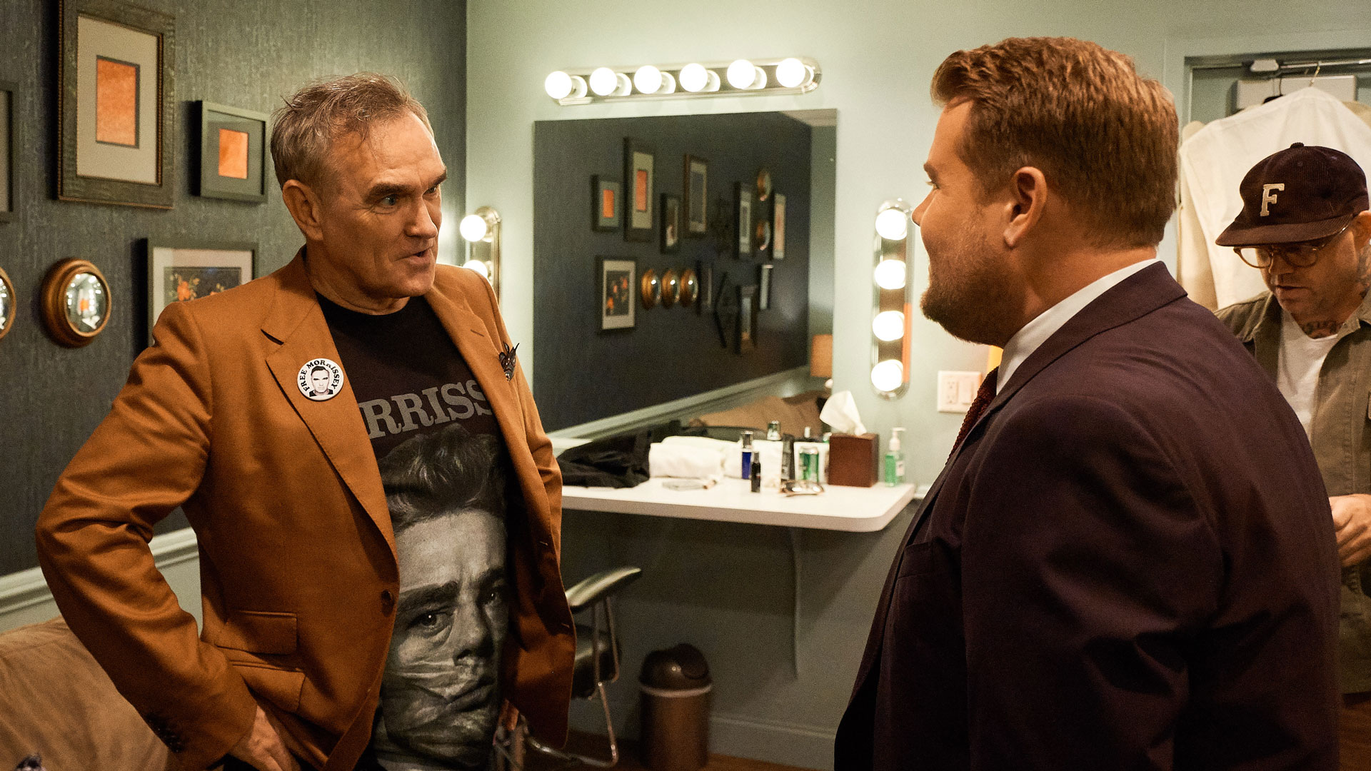 James and Morrissey prep before the show