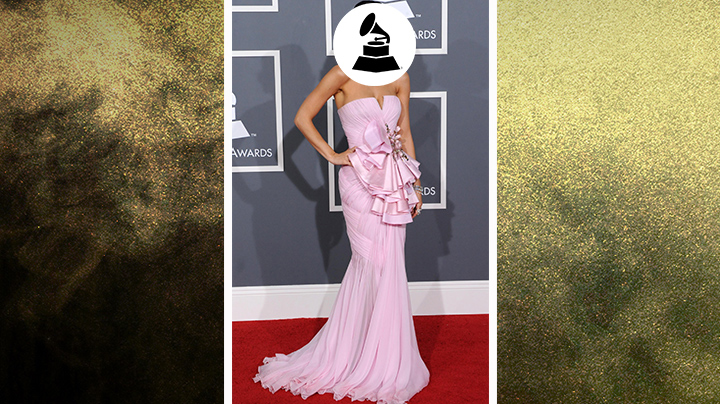 Who wore this bubblegum-pink dress with statement-making ruffles? 