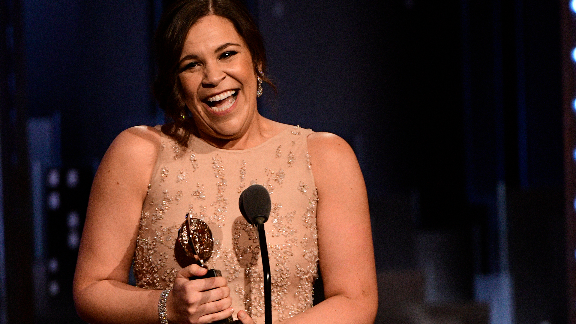 Lindsay Mendez wins Best Featured Actress in a Musical at the 2018 Tony Awards.