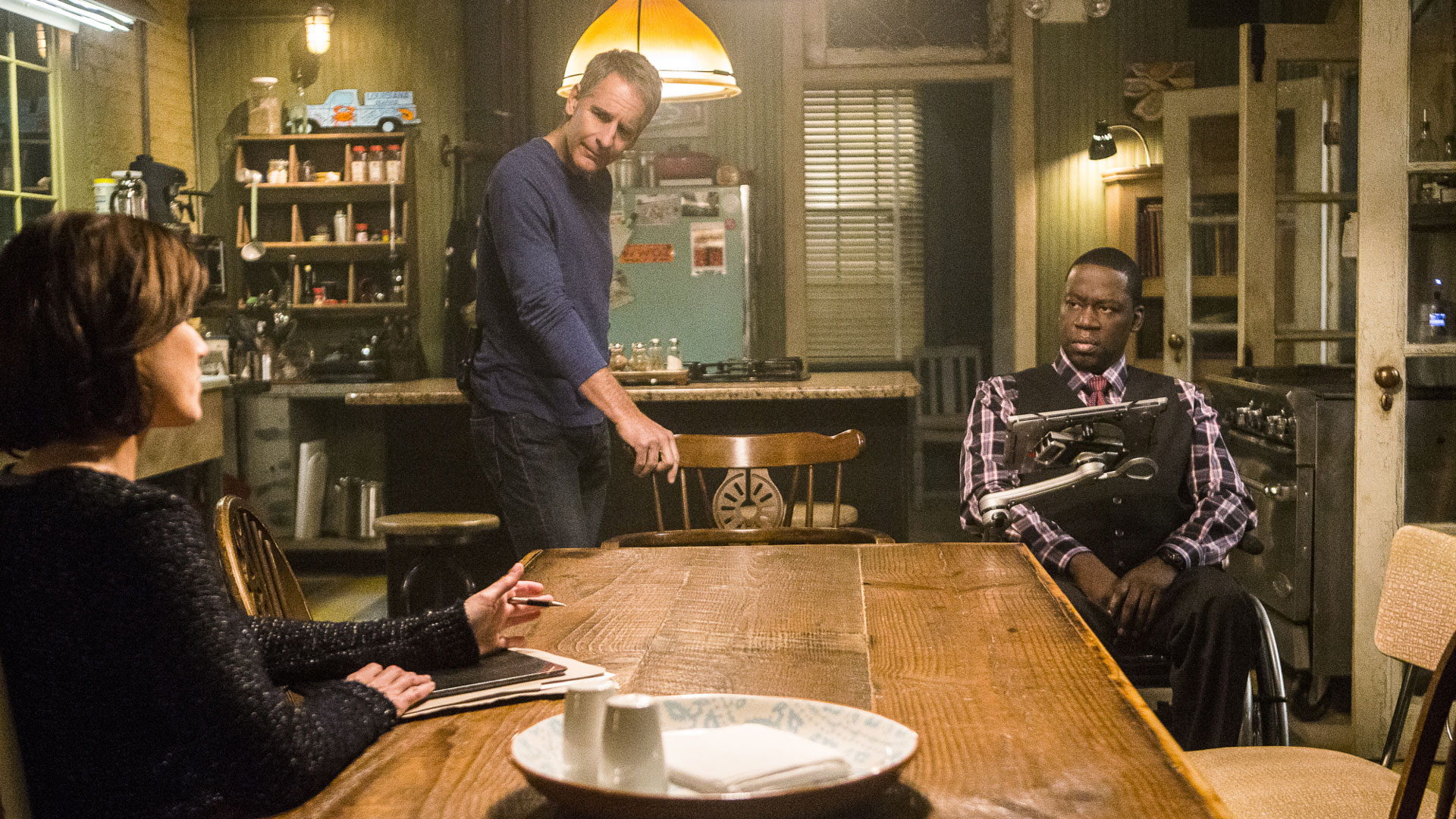 Zoe McLellan as Meredith Brody, Scott Bakula as Dwayne Pride, and Daryl Chill Mitchell as Patton Plame