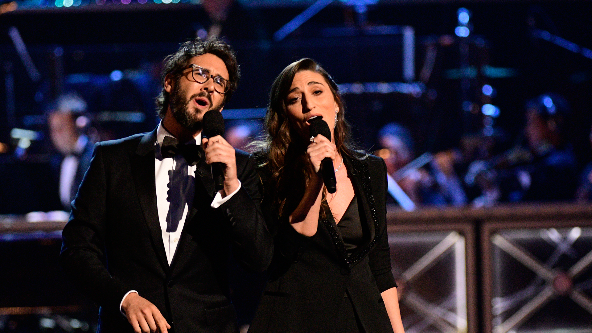 Josh Groban and Sara Bareilles perform the opening number at the 2018 Tony Awards.