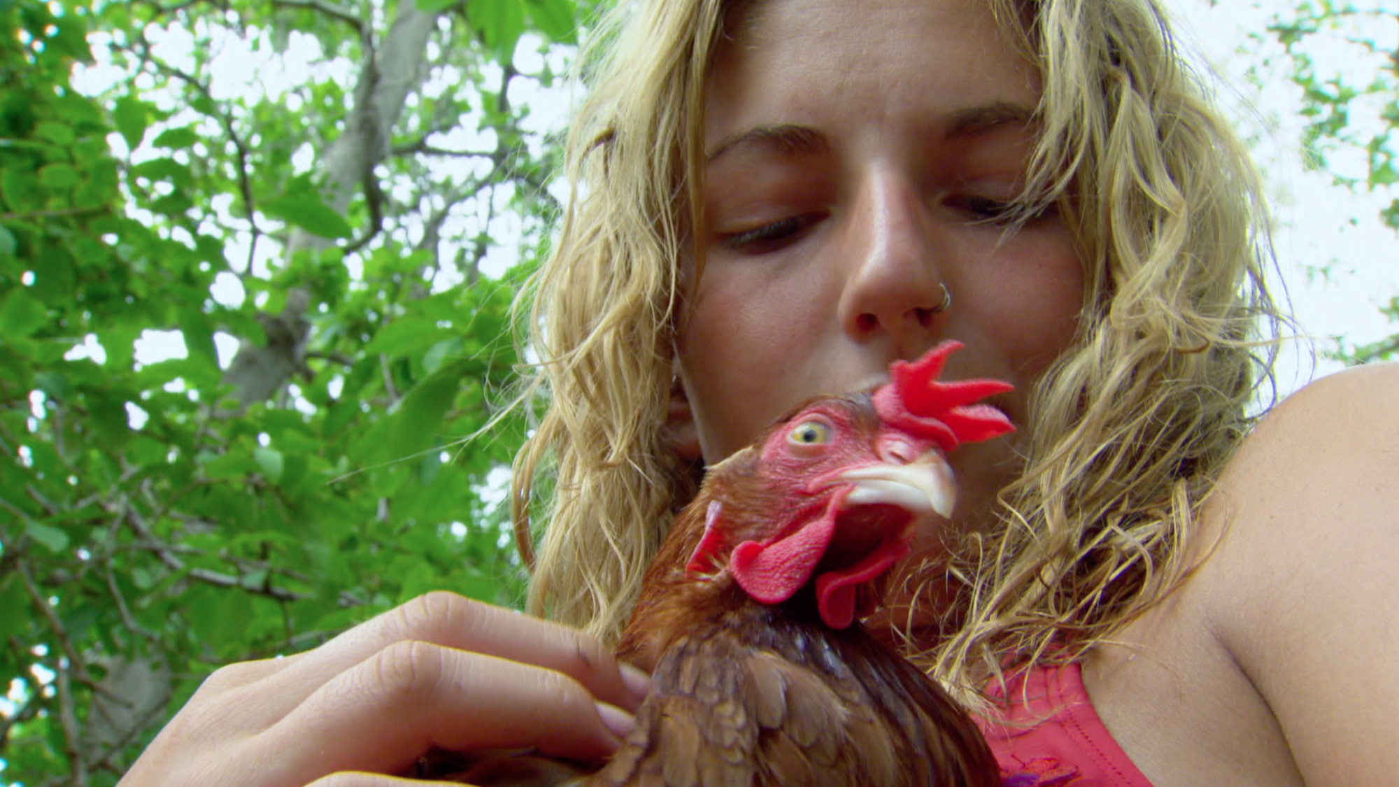 Jenn and a chicken