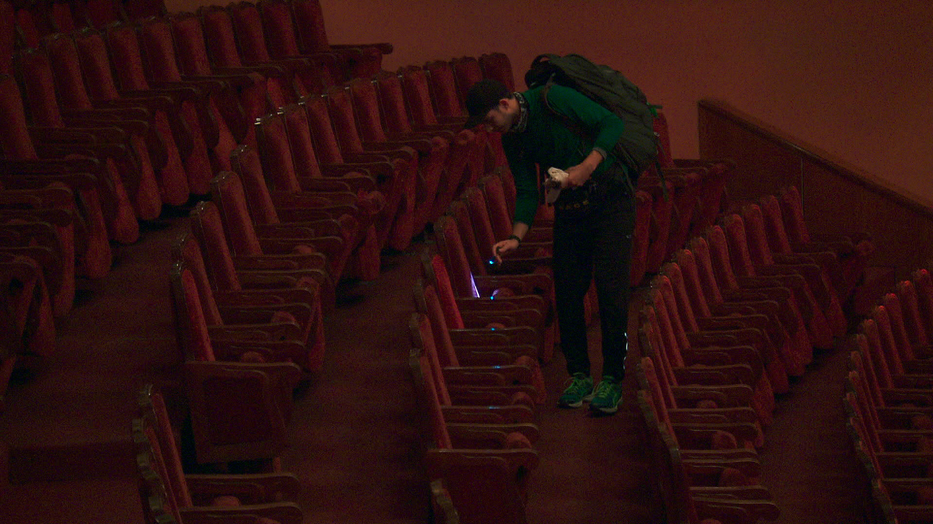 Korey searches for a clue at the Yerevan Opera Theater.