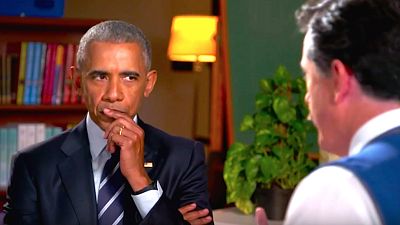 Barack Obama Joins Stephen Colbert For In-Person Interview On The Late Show